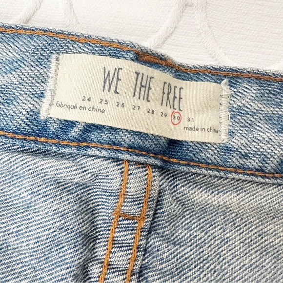 Free People We The Free Distressed Denim Jean Mini Skirt 30 - Picture 5 of 5